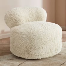 Dolly Faux Fur Swivel Accent Chair